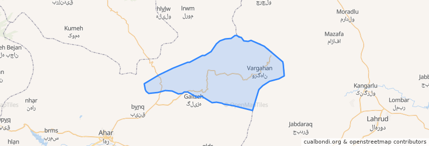 Mapa de ubicacion de دهستان ورگهان.