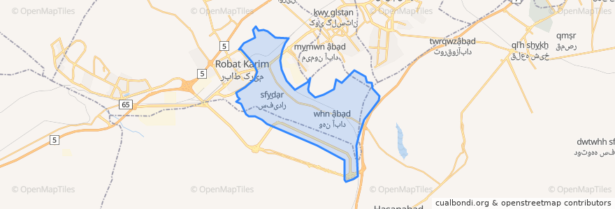 Mapa de ubicacion de دهستان وهن آباد.