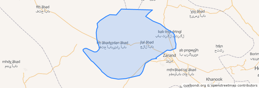 Mapa de ubicacion de دهستان یزدان آباد.