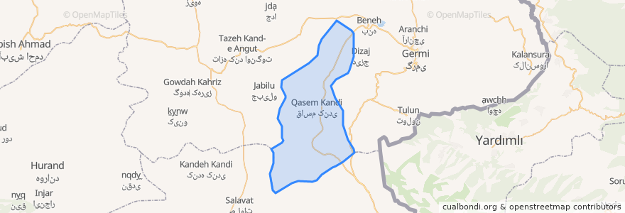 Mapa de ubicacion de دهستان پائین برزند.