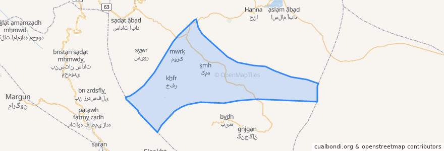 Mapa de ubicacion de دهستان پادنا وسطی.