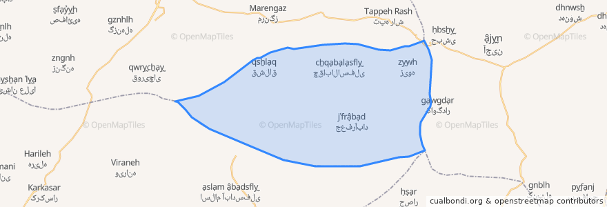 Mapa de ubicacion de دهستان پارسینه.