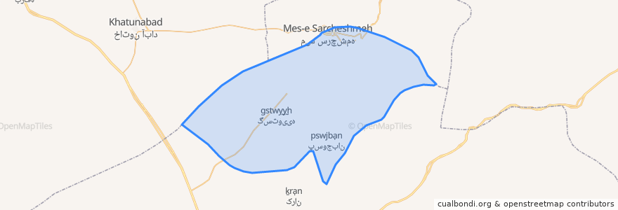 Mapa de ubicacion de دهستان پاریز.