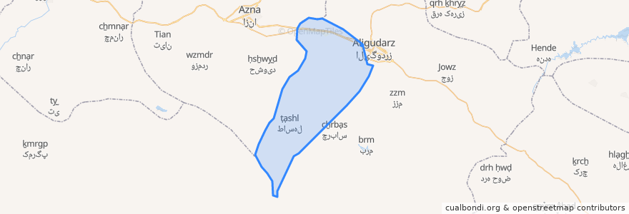 Mapa de ubicacion de دهستان پاچه لک شرقی.