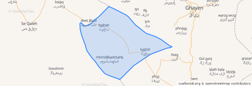 Mapa de ubicacion de دهستان پسکوه.