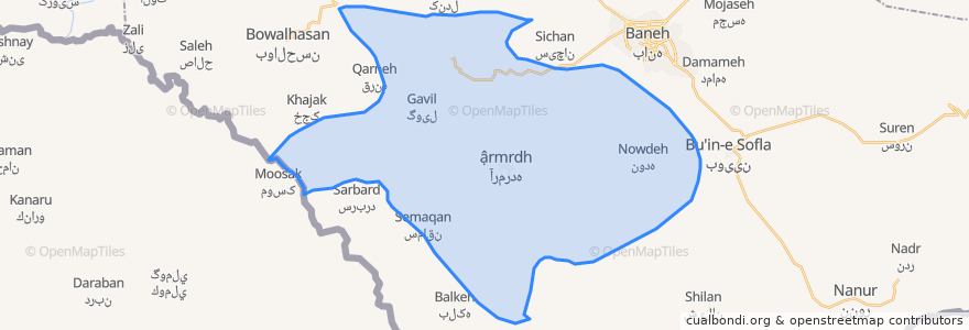 Mapa de ubicacion de دهستان پشت آربابا.