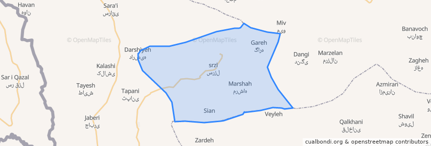 Mapa de ubicacion de دهستان پشت تنگ.