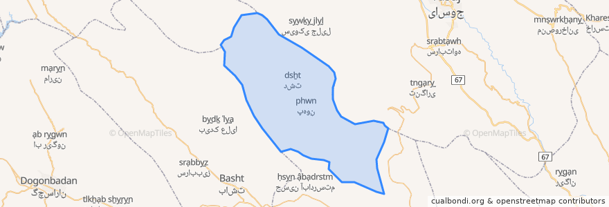 Mapa de ubicacion de دهستان پشتکوه رستم.