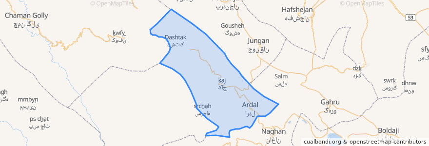 Mapa de ubicacion de دهستان پشتکوه.