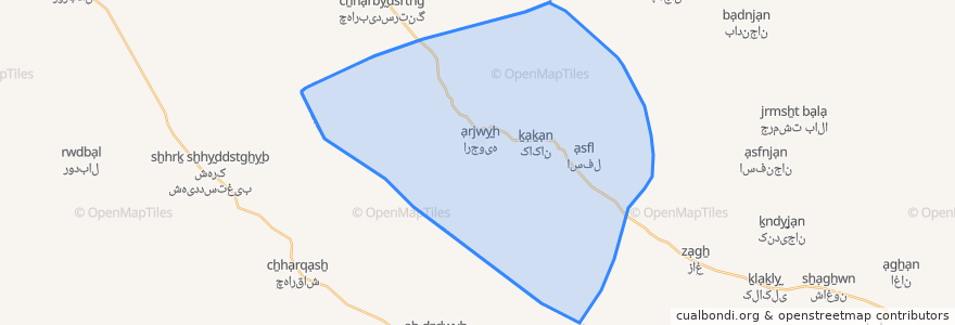 Mapa de ubicacion de دهستان پل به بالا.