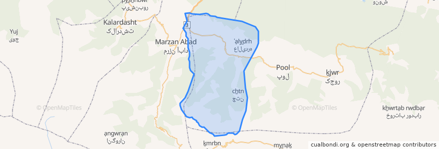 Mapa de ubicacion de دهستان پنجک رستاق.