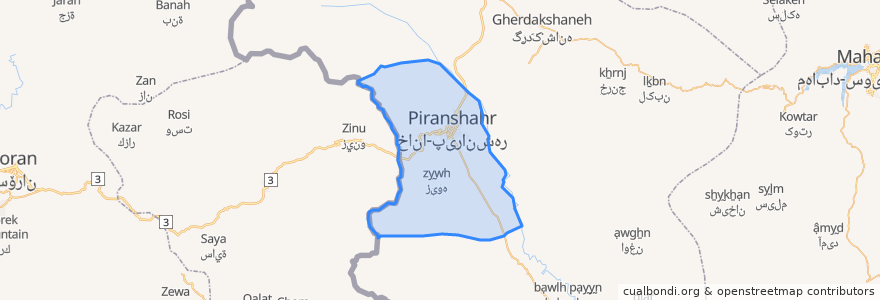 Mapa de ubicacion de دهستان پیران.