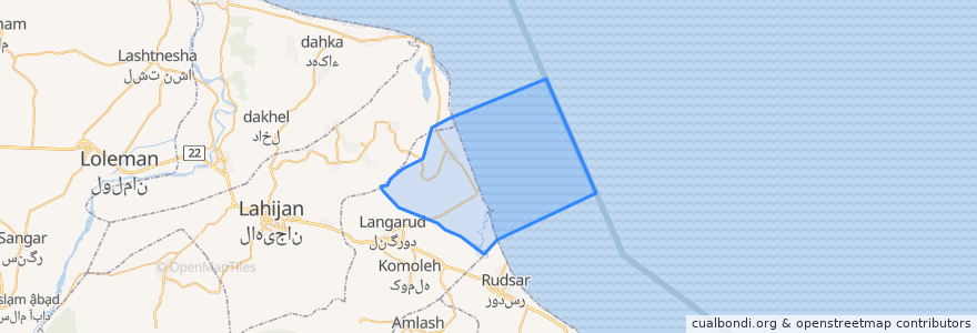 Mapa de ubicacion de دهستان چاف.