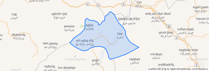 Mapa de ubicacion de دهستان چایپاره پائین.