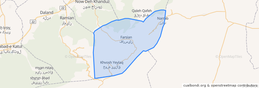 Mapa de ubicacion de دهستان چشمه ساران.