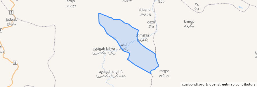 Mapa de ubicacion de دهستان چم سنگر.