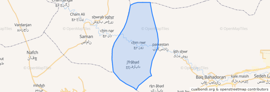 Mapa de ubicacion de دهستان چم کوه.