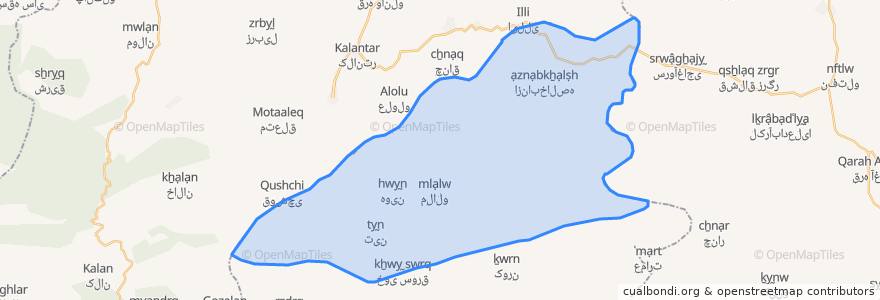 Mapa de ubicacion de دهستان چهاردانگه جنوبی.