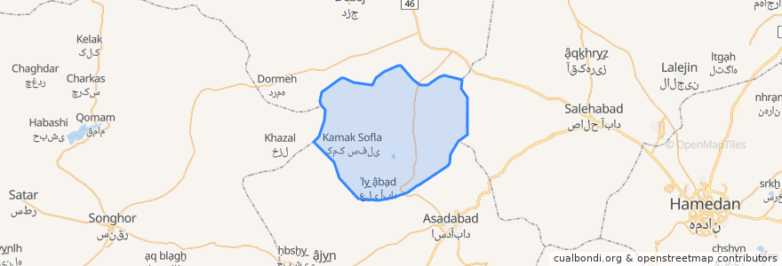 Mapa de ubicacion de دهستان چهاردولی.