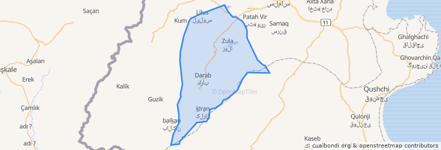 Mapa de ubicacion de دهستان چهریق.