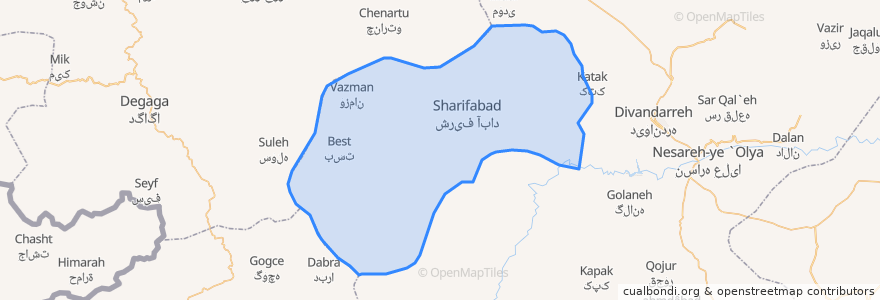 Mapa de ubicacion de دهستان چهل چشمه.