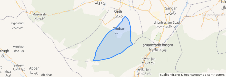 Mapa de ubicacion de دهستان چوبر.