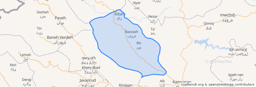 Mapa de ubicacion de دهستان ژاورود.