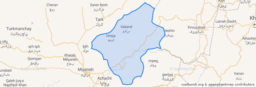 Mapa de ubicacion de دهستان گرمه جنوبی.