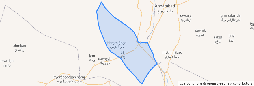 Mapa de ubicacion de دهستان گنج آباد.