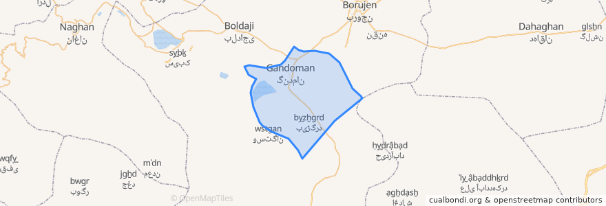 Mapa de ubicacion de دهستان گندمان.