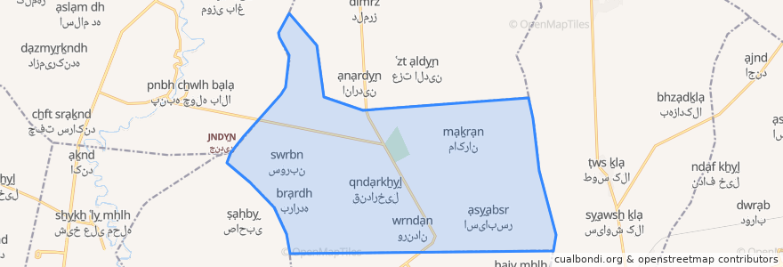 Mapa de ubicacion de دهستان گهرباران جنوبی.