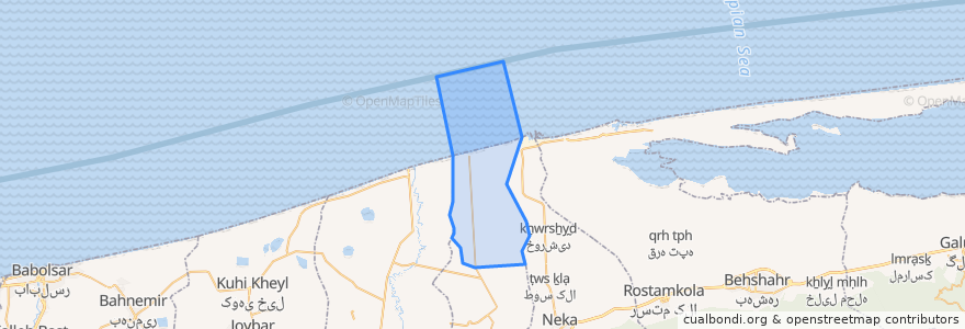 Mapa de ubicacion de دهستان گهرباران شمالی.