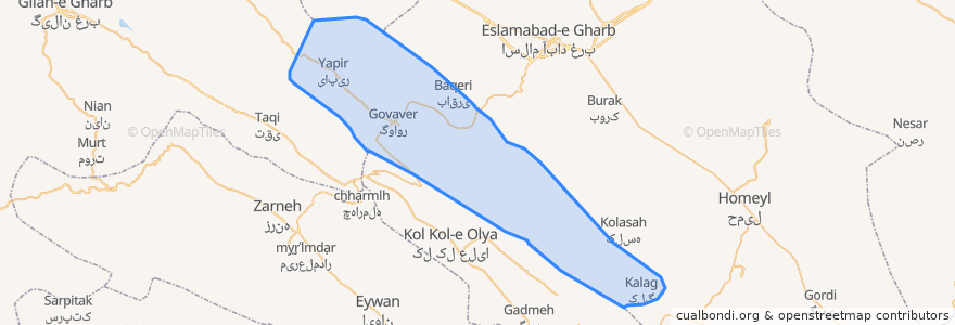 Mapa de ubicacion de دهستان گوآور.