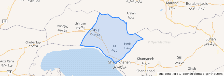 Mapa de ubicacion de دهستان گونی غربی.