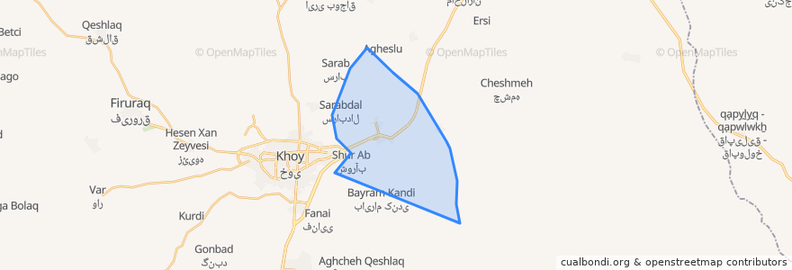 Mapa de ubicacion de دهستان گوهران.