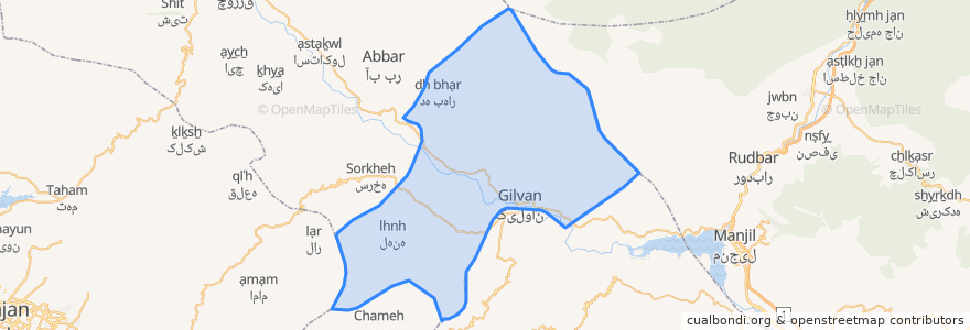 Mapa de ubicacion de دهستان گیلوان.