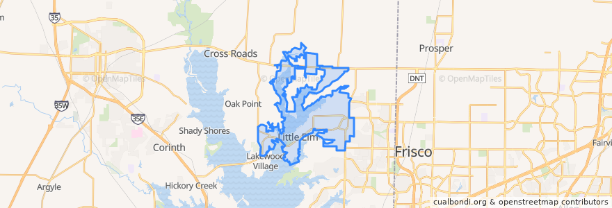 Mapa de ubicacion de Little Elm.