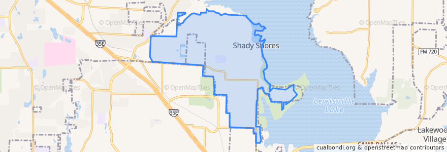 Mapa de ubicacion de Shady Shores.