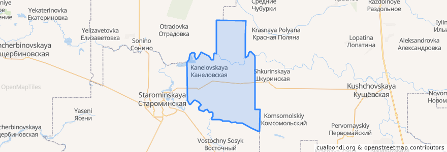 Mapa de ubicacion de Канеловское сельское поселение.