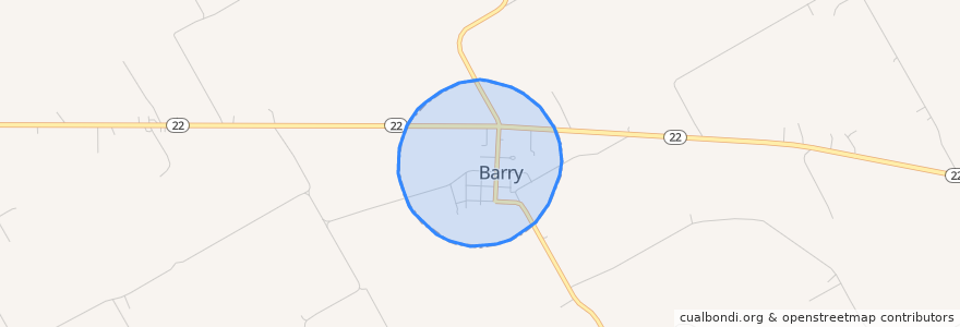 Mapa de ubicacion de Barry.