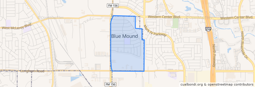Mapa de ubicacion de Blue Mound.