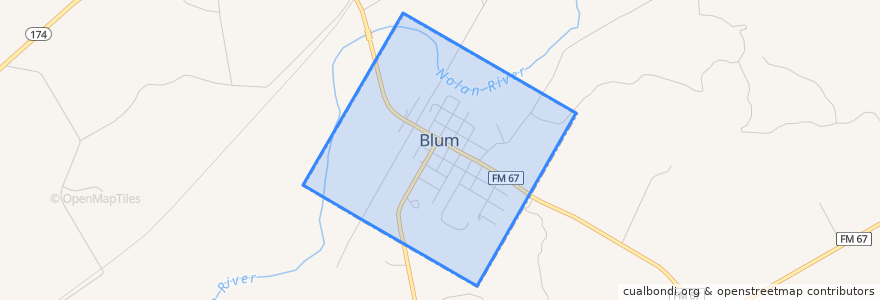 Mapa de ubicacion de Blum.