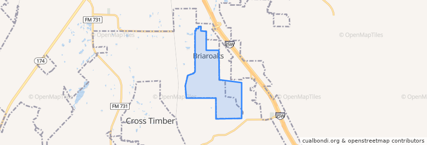 Mapa de ubicacion de Briaroaks.