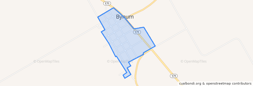 Mapa de ubicacion de Bynum.