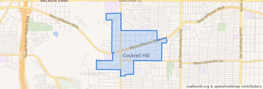 Mapa de ubicacion de Cockrell Hill.