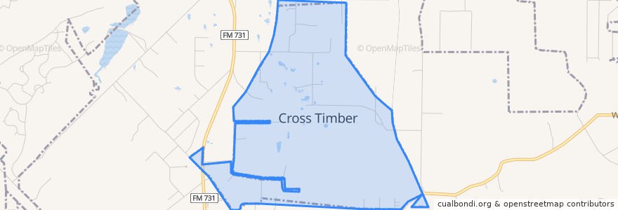 Mapa de ubicacion de Cross Timber.
