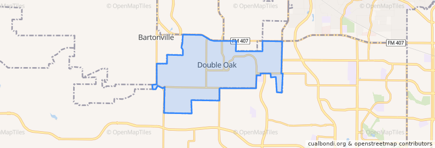 Mapa de ubicacion de Double Oak.