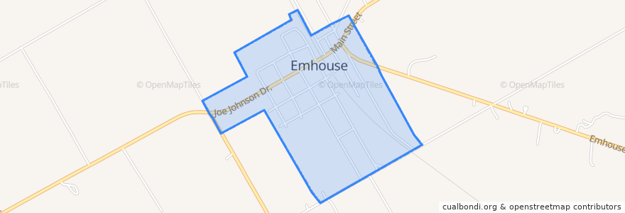 Mapa de ubicacion de Emhouse.