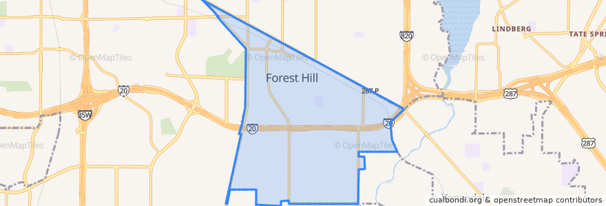 Mapa de ubicacion de Forest Hill.