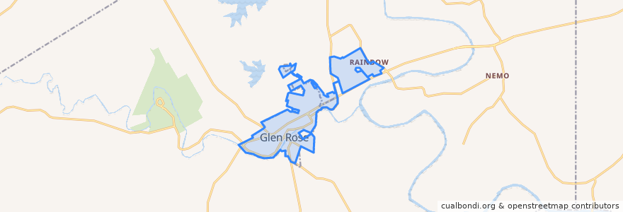 Mapa de ubicacion de Glen Rose.